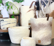 Load image into Gallery viewer, Felted White Basket
