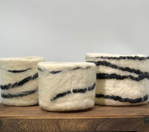 W&B Stripe Felt Pot