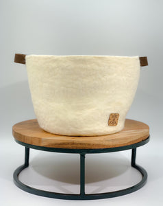 Felted White Basket