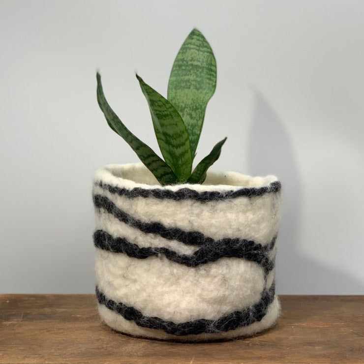 W&B Stripe Felt Pot