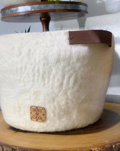 Felted White Basket